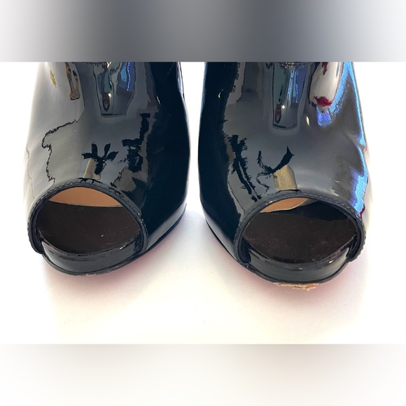 Christian Louboutin Estandono Patent Bow Booties Sz:37 Rare - Picture 8 of 15